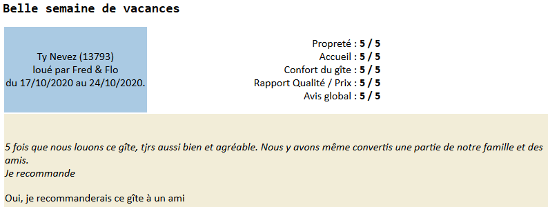 Avis client